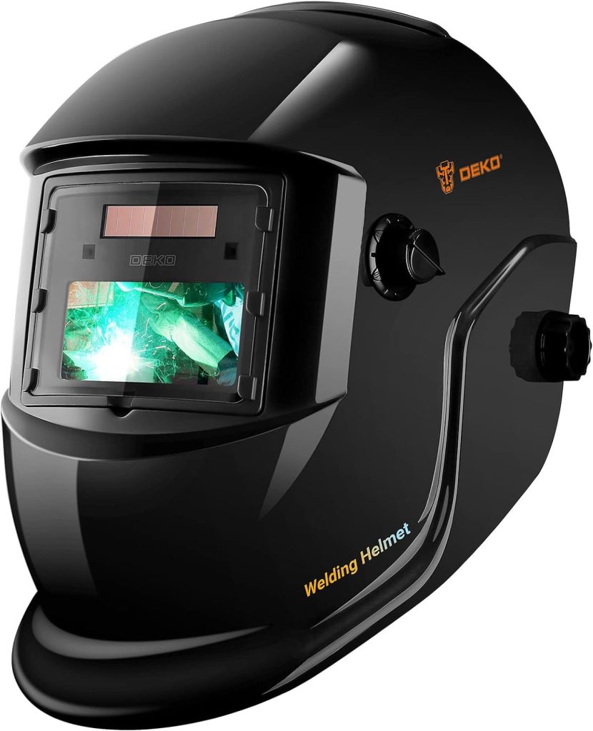 DEKORPO Welding Helmet Auto Darkening: True Color Solar Powered Auto Darkening Welding Helmets Welder Mask Hood (Skull Design)