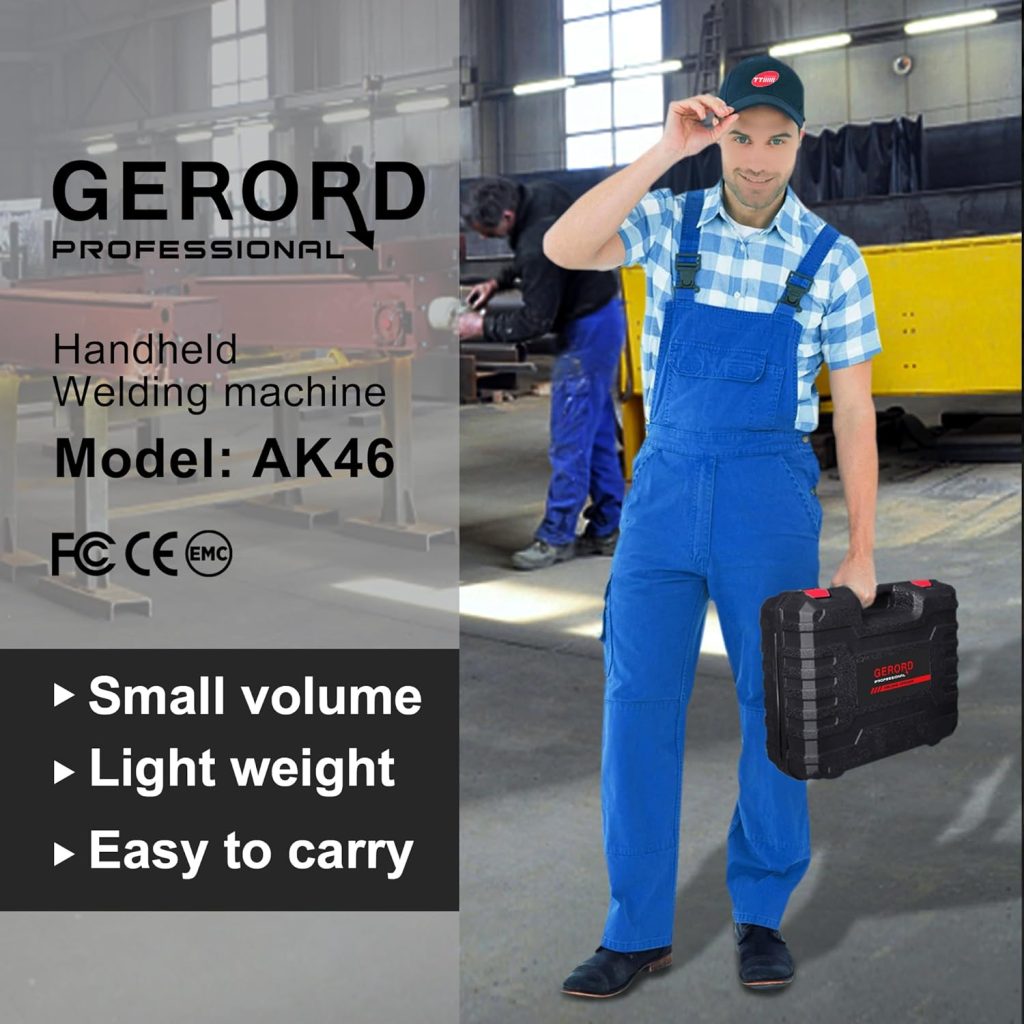 GERORD Welding Machine, Weight 3.3Ib Handheld Welder,110V Portable ARC Hand Held Welder Machine,Digital Display IGBT Inverter with Welding Tool Set,with Toolbox