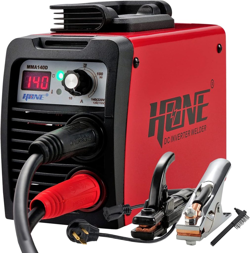 HONE Stick Welder, 110V/220V Actual 140Amp ARC Welder Machine, IGBT Inverter Digital Display LCD Welding Machines with Hot Start Arc Force Anti-Stick, High Efficiency for 1/16-1/8 Welding Rod.