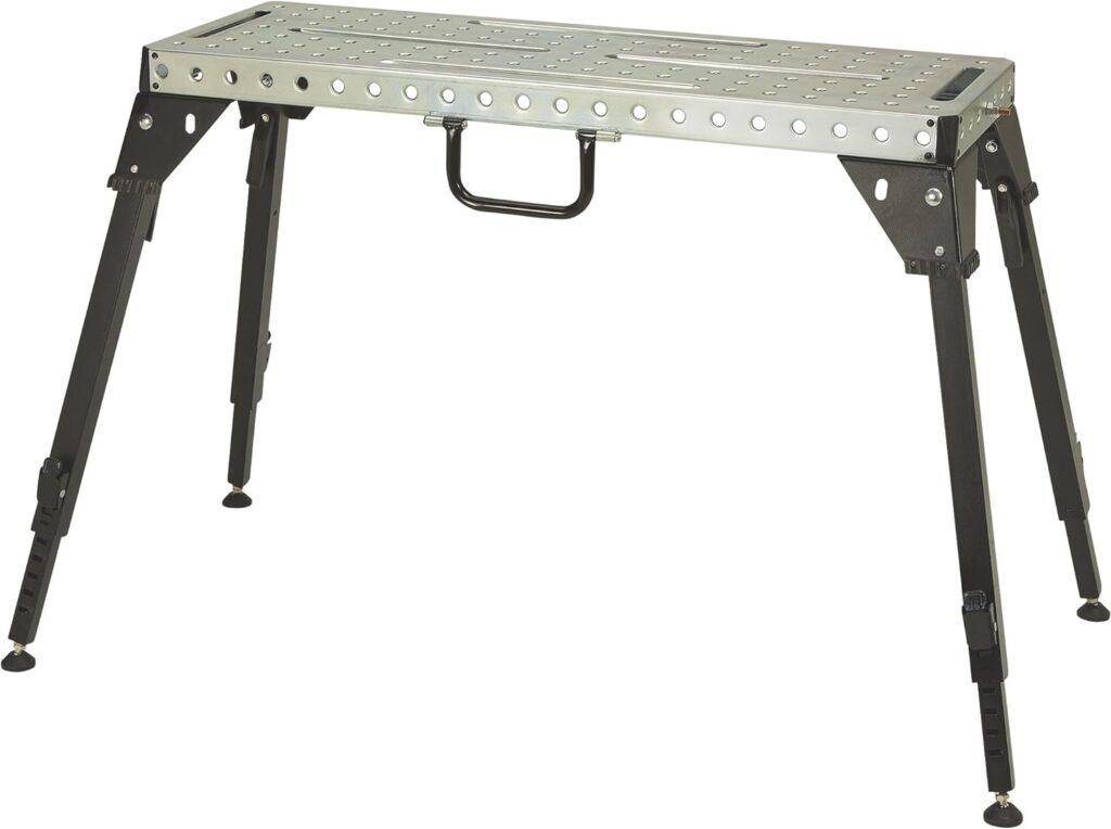 Klutch 1000-Lb Cap Height-Adjustable Steel Welding Table - 46inLx18inWx28.5â€“36inH