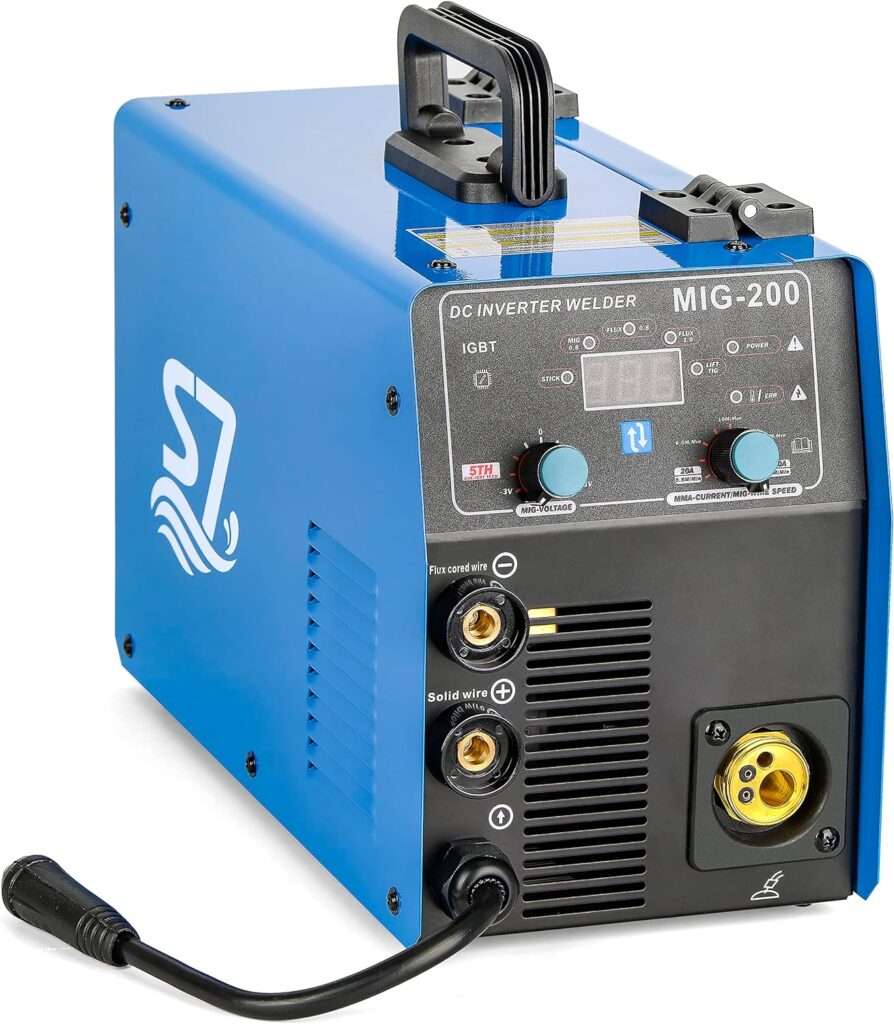 S7 200Amp MIG Welder - 4 in 1 Multiprocess Welding Machine for Gas/Gasless Welding, Lift TIG, and Stick ARC Welding - Dual Voltage 110V/220V