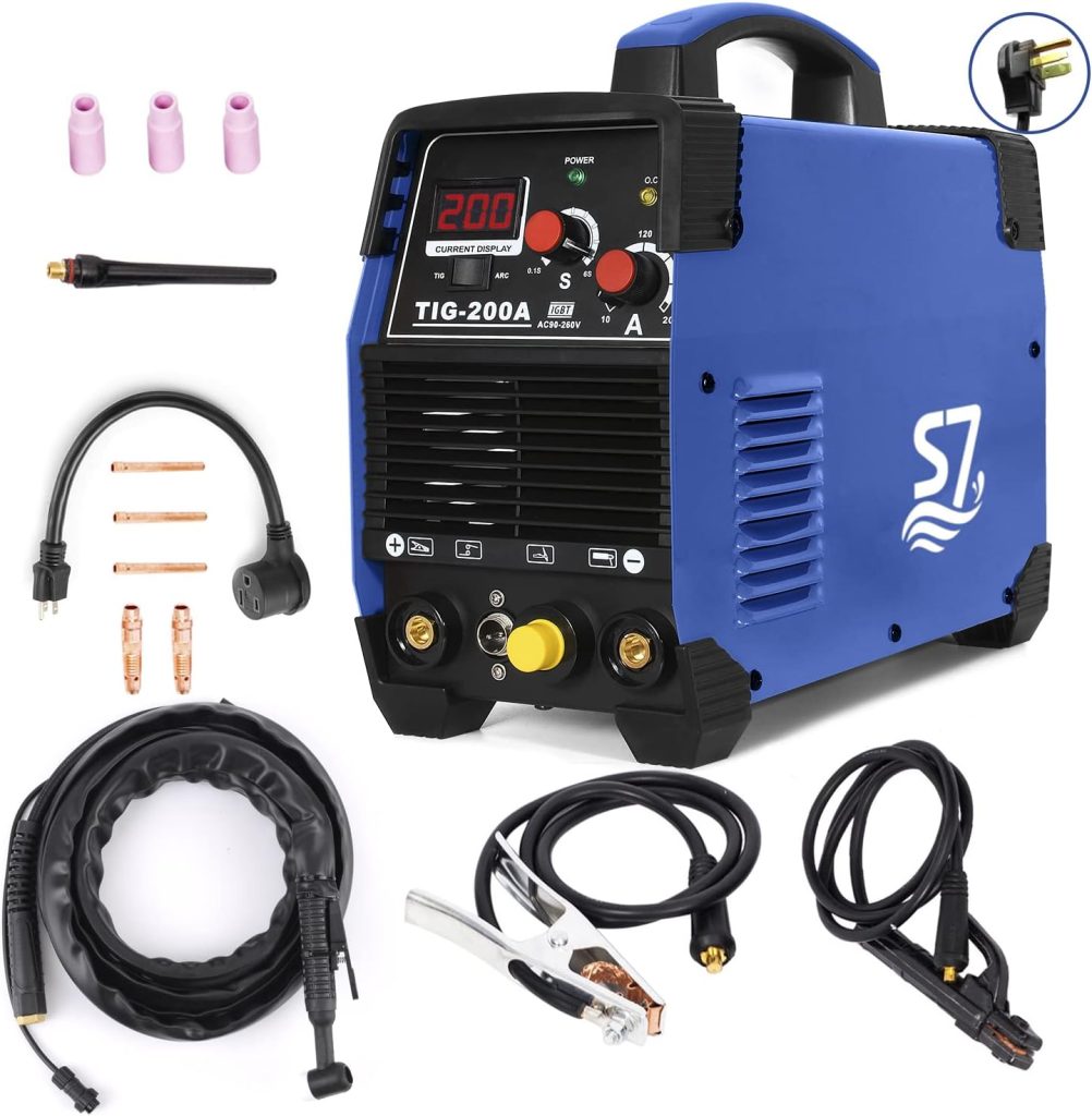 S7 Tig Welder, HF TIG/Stick/Arc TIG Welder,200 Amp 110  220V Dual Voltage TIG Welding Machine