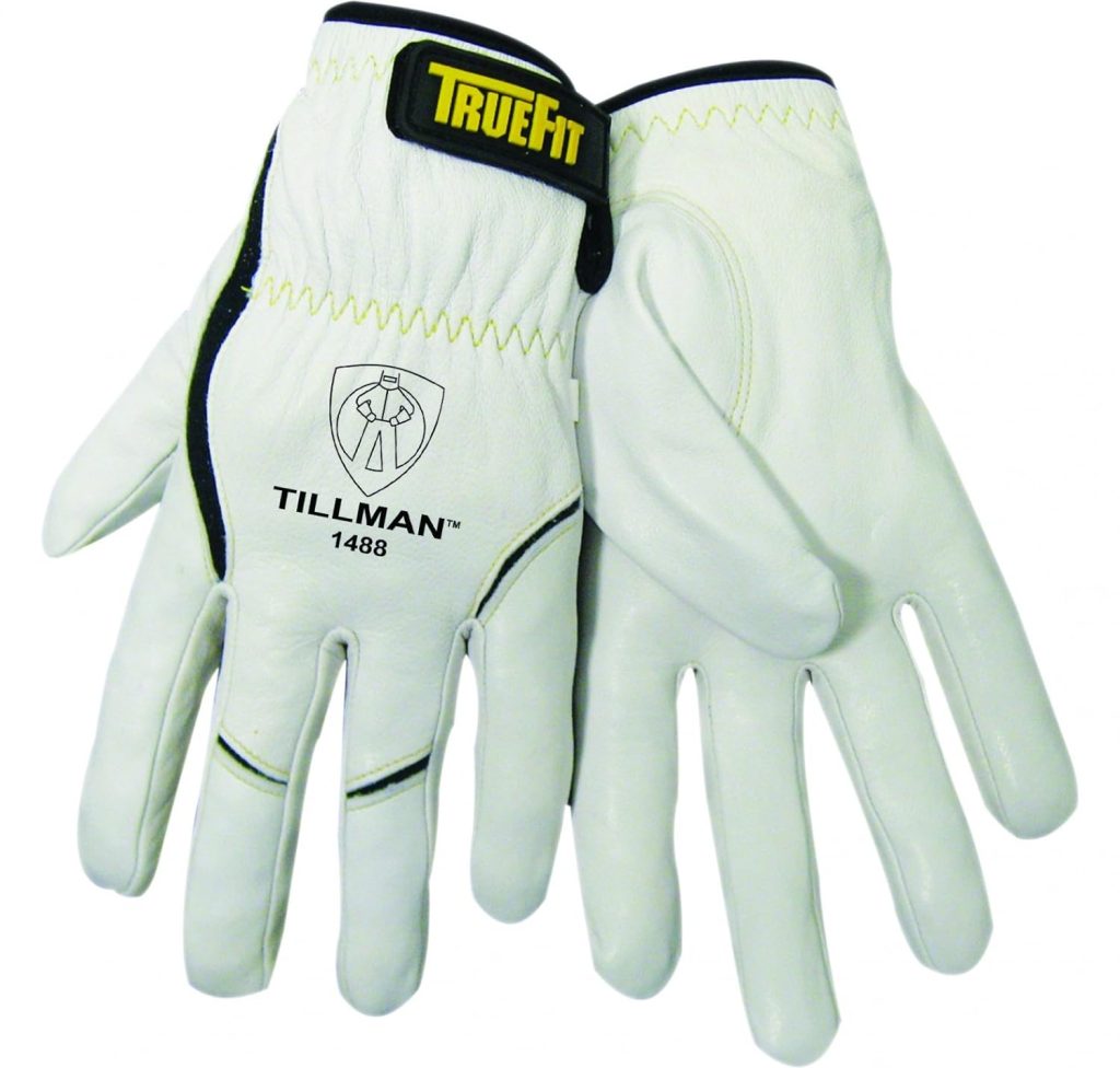 Tillman Medium 11 Pearl and Black Top Grain Goatskin and Dupont Kevlar Unlined TrueFit TIG Welders Gloves with Short Cuff and Kevlar Thread Locking Stitch (Bulk)