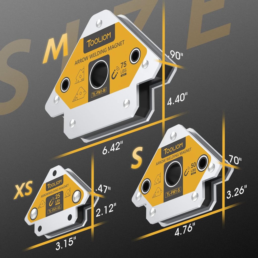 TOOLIOM Arrow Welding Magnets 4pcs 25 LB Strong Hold Magnetic Welding Holder Welder Magnet Set Welding Accessories
