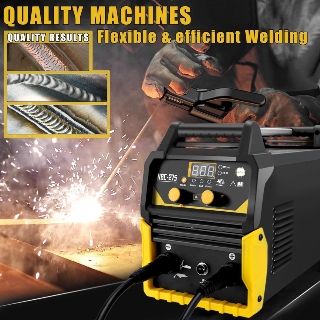 130A MIG Welder,110V Flux Core MIG Welder/Lift TIG/Stick 3 in 1 Welding Machine IGBT Inverter Portable Gasless Welder,Wire Feed Welder(volts, 110)