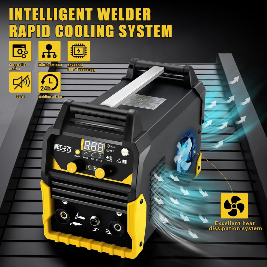 130A MIG Welder,110V Flux Core MIG Welder/Lift TIG/Stick 3 in 1 Welding Machine IGBT Inverter Portable Gasless Welder,Wire Feed Welder(volts, 110)