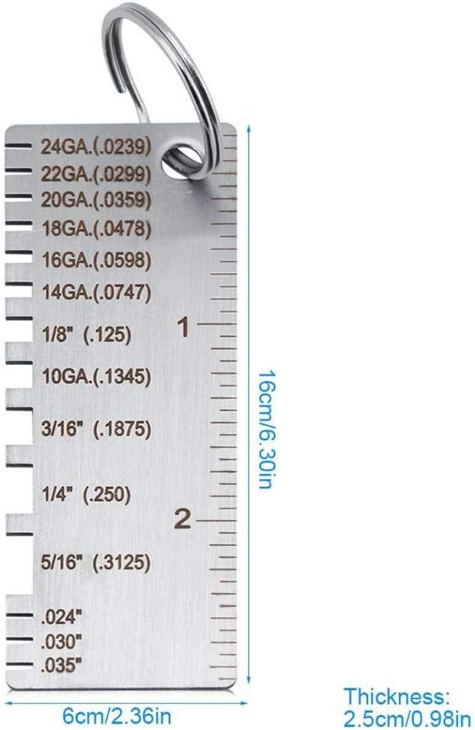 Debaishi Wire/Metal Sheet Thickness Gauge Stainless Steel Welding Gage Plated Size Inspection Tool, Wire Metal Sizes Thickness Gauge