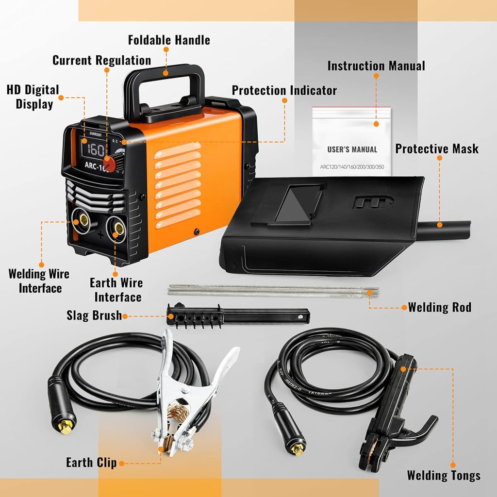 GUEDIAO Welder 160A, Portable Stick Welder Machine 110V, Mini Welding Machine Kit with Laser Function, Ideal Welder Gifts for Men, Inverter Arc Welder for Metal, Small Electric Welder for DIY Projects