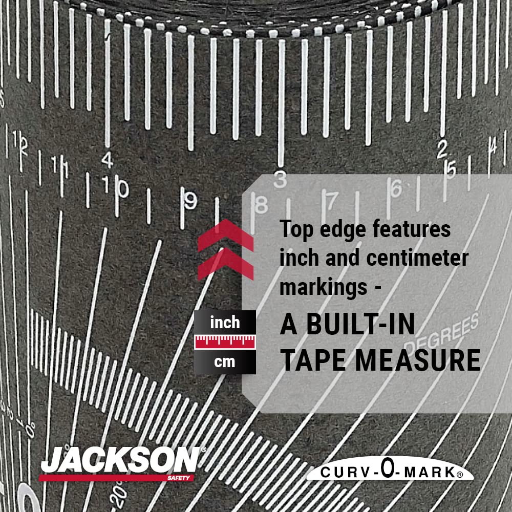 Jackson Safety Pipe Measure Tool – Wrap Around Tape, Flex Angle Measuring and Marking Gauge for 3”to 10” Diameter, Large, Black, 14753