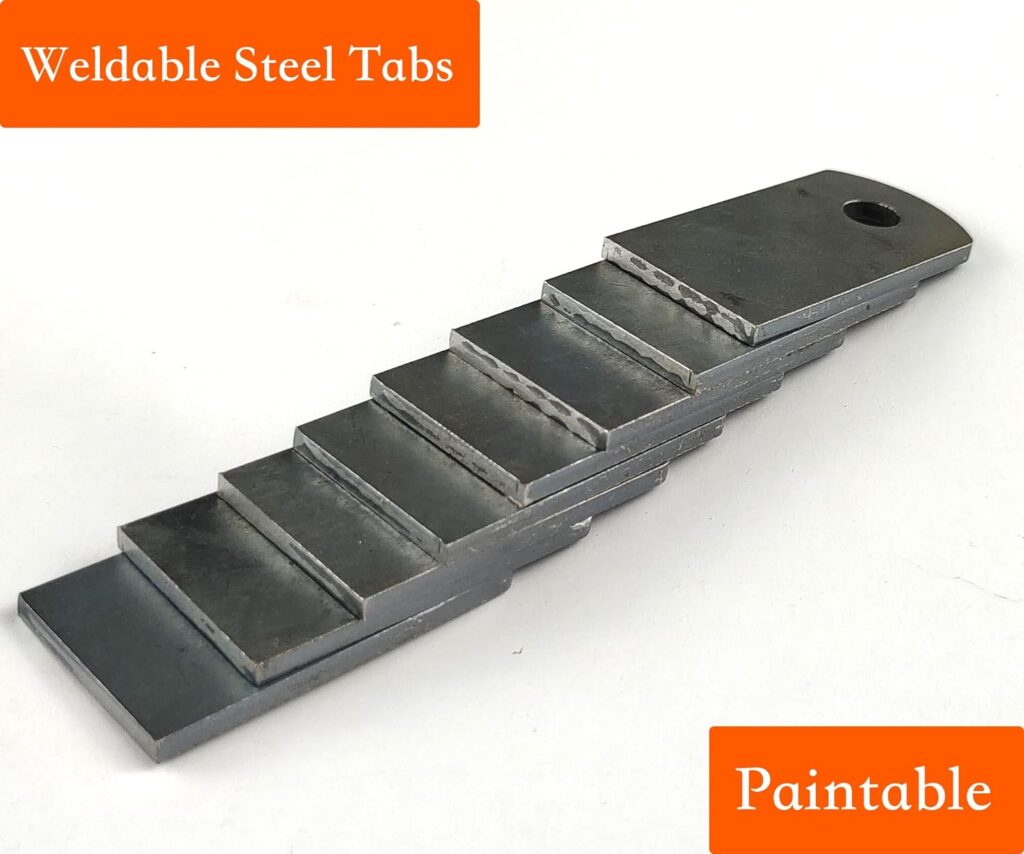 Jikacok Weld on Steel tabs. Weld on Light tabs Made from Premium 9 Gauge A36 Hot Rolled Mild Steel. 1-1/4x2-3/8 Weld tab with a 3/8 Hole. Weld Accessories Steel Welding Tabs.