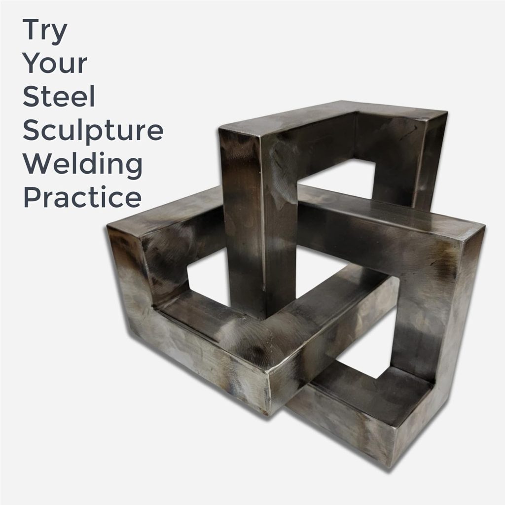 Just Weld It -Geometric Knotted Steel Sculpture Welding Practice with 1.5 Width and 19 Gauge, Steel Tubing CNC laser cut