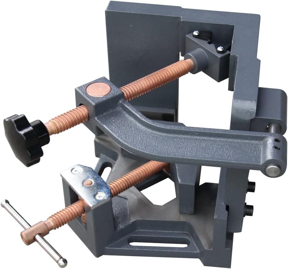 KAKA INDUSTRIAL AC-100 Angle Clamp, Solid Construction, 90 Degree Welding Angle Clamp, Heavy-Duty Cast-Iron Angle Clamp Vice