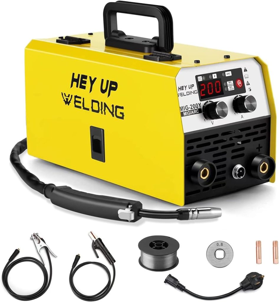 MIG Welder, 140Amp 2 IN 1 Stick/Flux Core Welder with 2LBS Flux Cored Wire, 110V/220V Dual Voltage Welding Machine with Electrode Holder, IGBT Inverter Welder