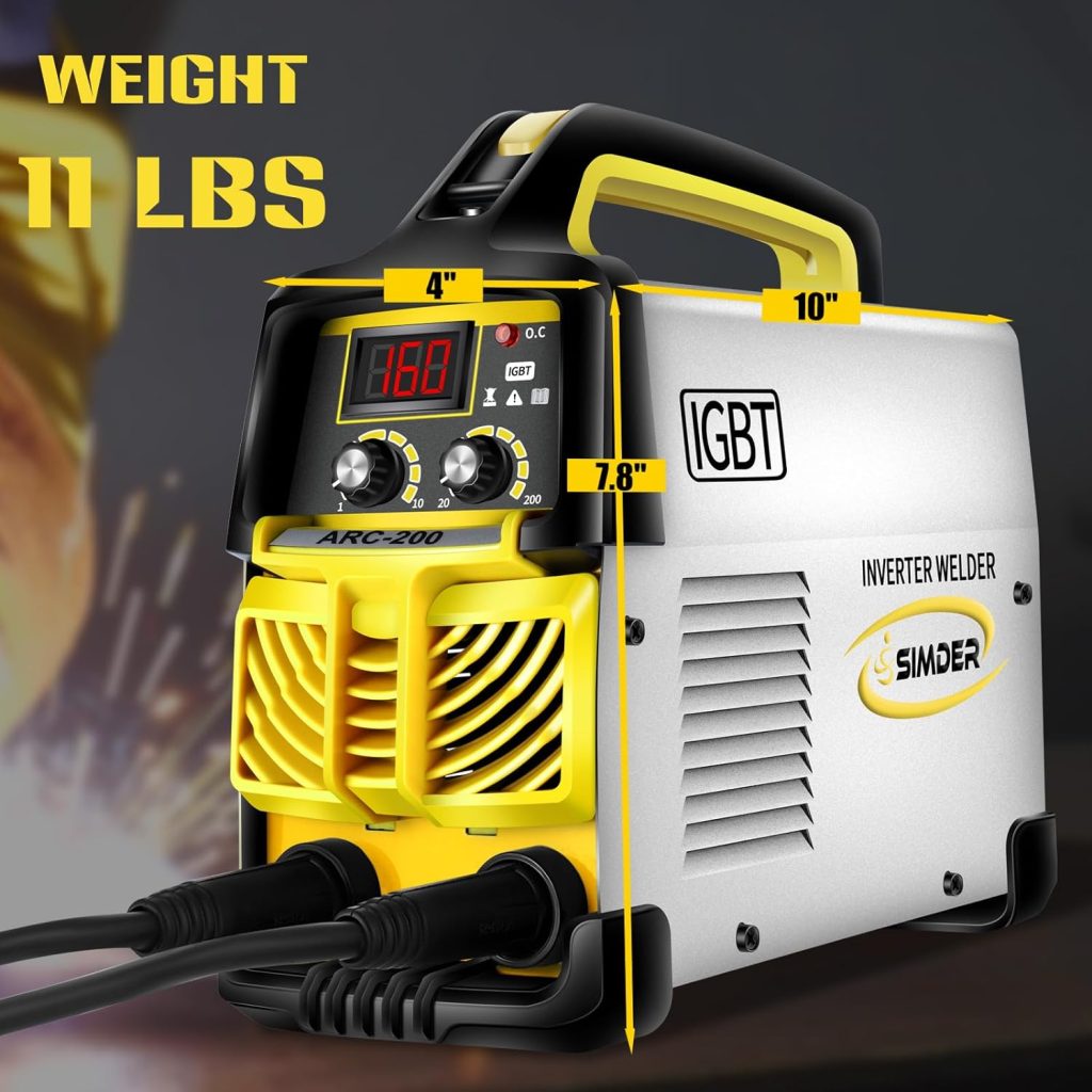 SSIMDER Stick Welder ARC200 160Amp 110V/220V Dual Voltage DC Welding Machine Digital IGBT Inverter ARC Welder with ARC Force Portable ARC MMA Welder Machine