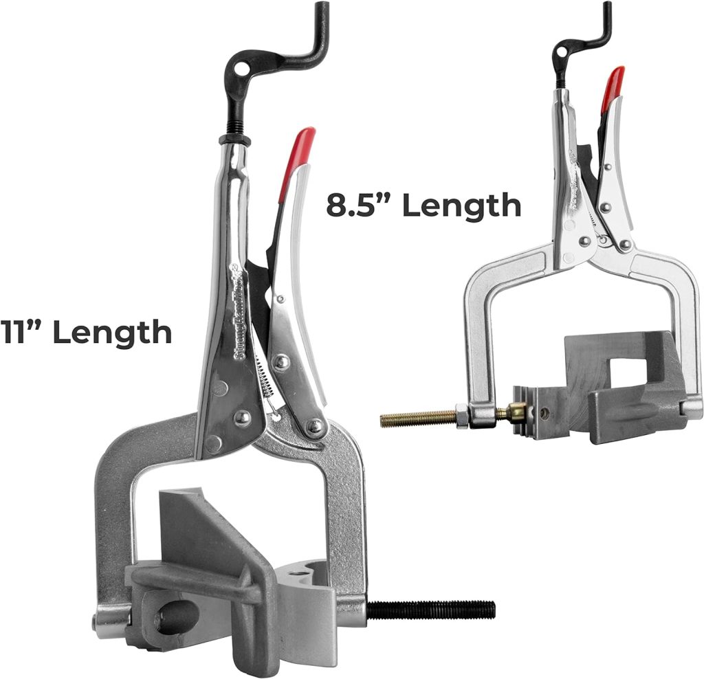 Strong Hand Tools JointMaster, 90 Degree, Angle Clamping Tool, Throat Depth: 3, Max Capacity: 1-1/4, OAL: 8-1/2, Single Hand T-Joint Clamp Tool, PL634