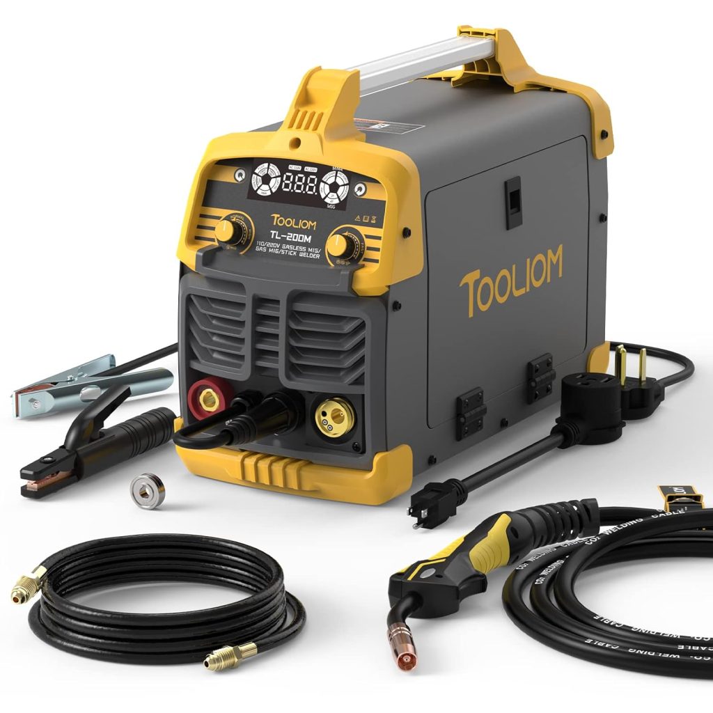 TOOLIOM 135A Flux Core Welder MIG Welder 110V Flux MIG/Lift TIG/Stick 3-in-1 Welding Machine IGBT DC Inverter