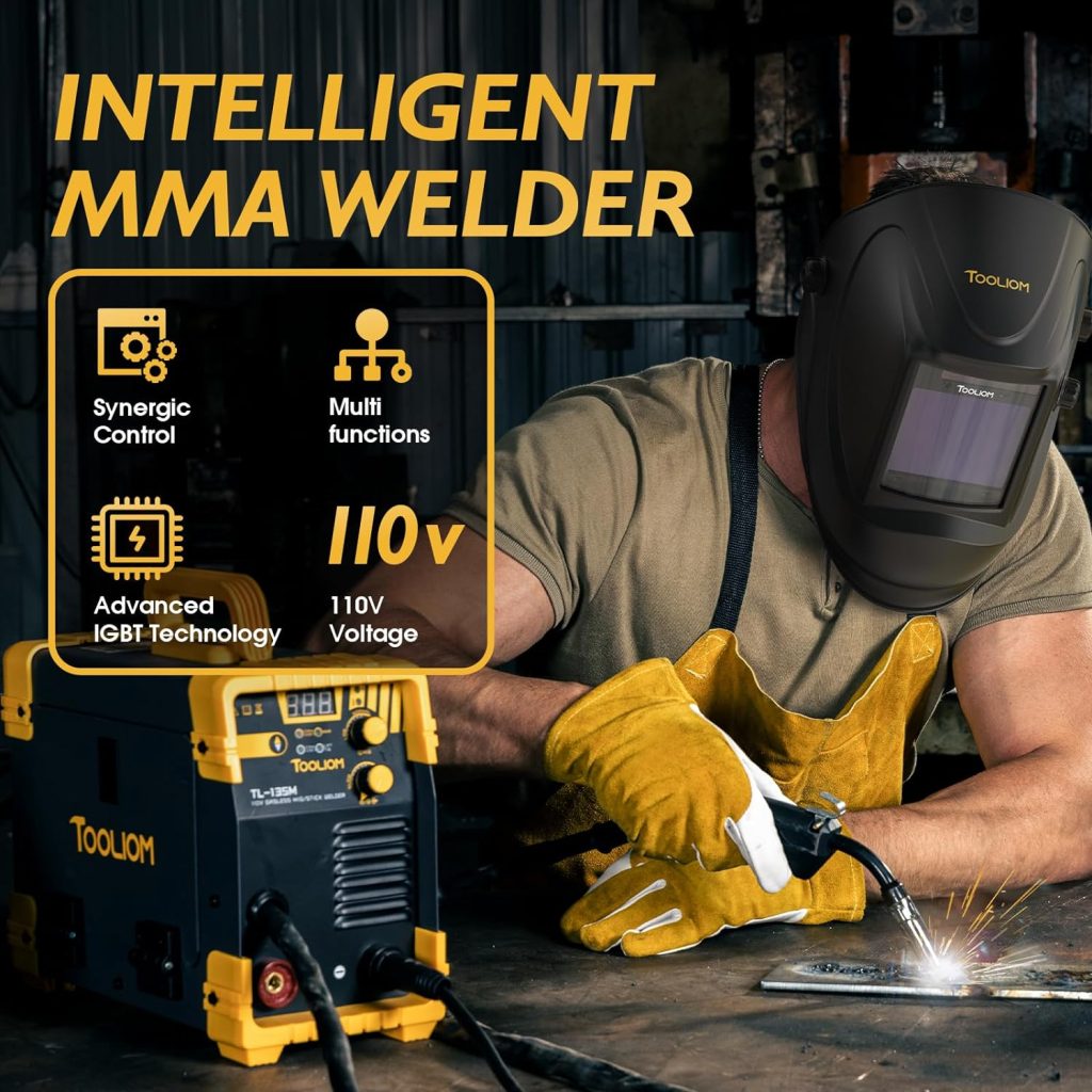 TOOLIOM 200M MIG Welder 3 in 1 Flux MIG/Solid Wire/Lift TIG/Stick Welder 110 / 220V Dual Voltage Welding Machine