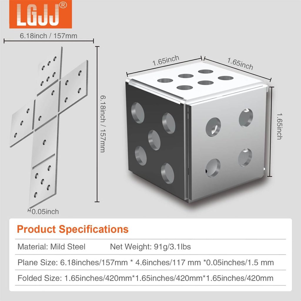 Welding Kit Dice, Welding Coupons, 1 PC, Mild Steel, 16 Gauge Welding Plate, DIY Cube, Welding Practice for TIG, MIG, Gas, Arc, Stick