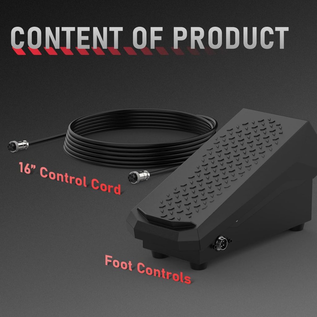 YESWELDER TIG Welding Foot Pedal Amp Control Pedal, Compatible with TIG-250P ACDC TIG-205P and other machines with 5-pin torch control