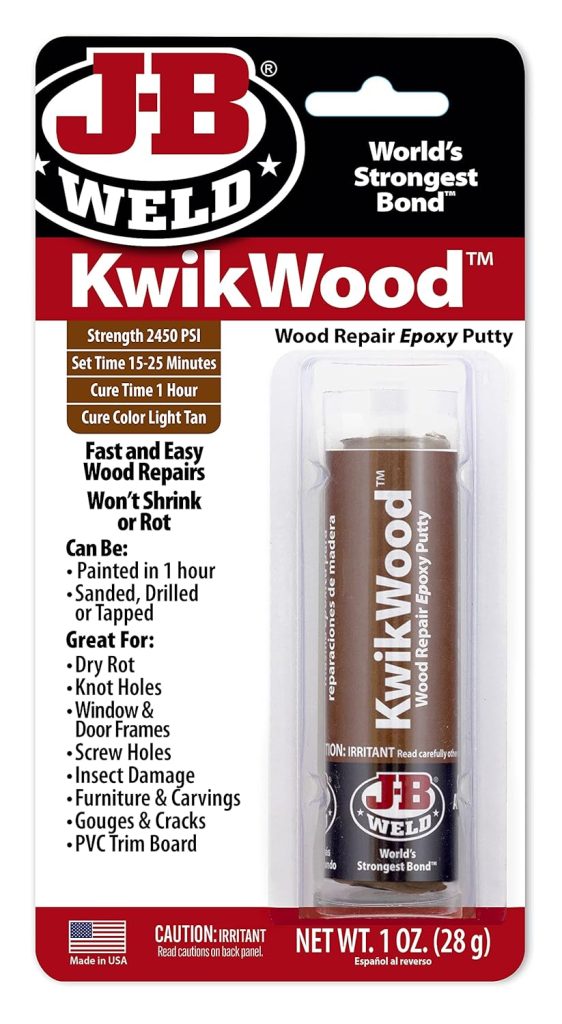 J-B Weld Tan KwikWood Wood Repair Epoxy Putty, 1 oz. Stick