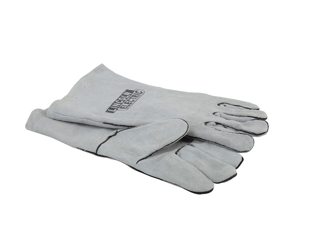 Lincoln Electric Leather Welding Gloves KH641, Premium Hand Protection from Welder and Cutting Torch Heat, Commercial Quality, Cotton Lined, Gauntlet Cuff, Unisex, Grey, One Size