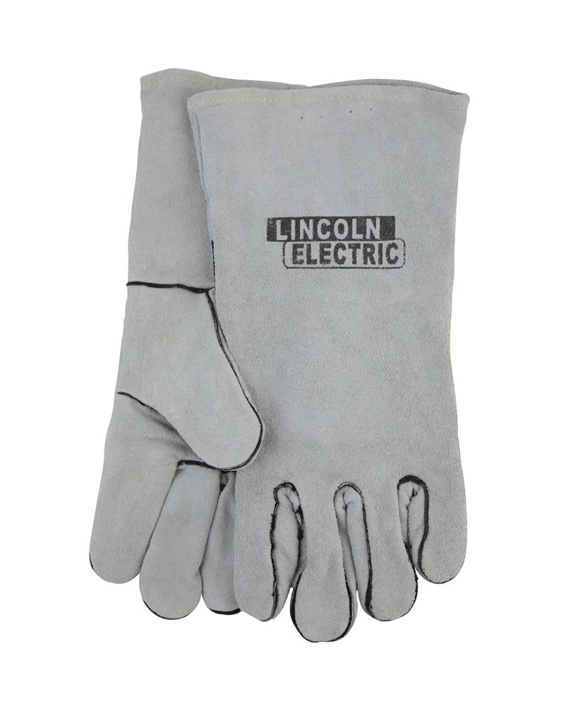 Lincoln Electric Leather Welding Gloves KH641, Premium Hand Protection from Welder and Cutting Torch Heat, Commercial Quality, Cotton Lined, Gauntlet Cuff, Unisex, Grey, One Size