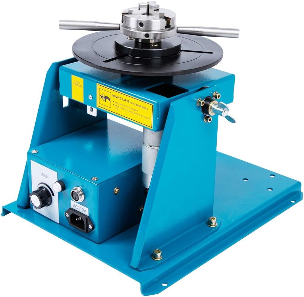 TFCFL Turntable Table, DC24V 15W Rotary Welding Positioner Turntable Table High Positioning Accuracy Suitable for Cutting, Grinding, Assembly, Testing and Other Seam Welding (10KG)