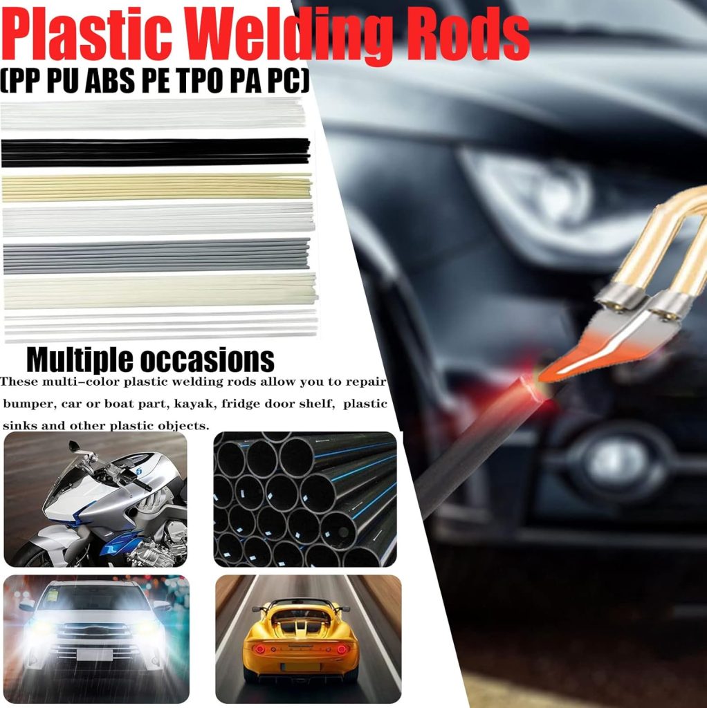 150W Plastic Welder,Plastic Welding Kit Car Bumper Repair 800pcs Hot Staples  56pcs 7 Types of Welding Plastic Welding Rods for Car Bumper Plastic Crack Repair (Black)