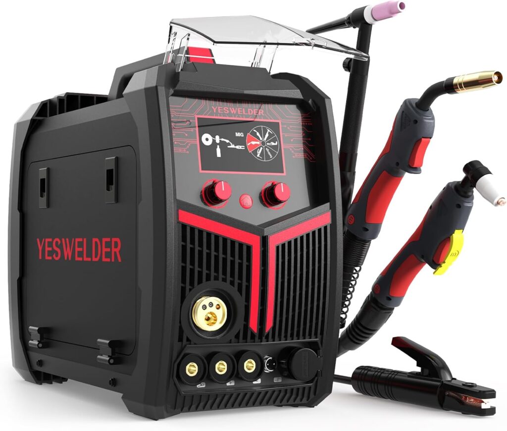 YESWELDER Plasma Cutter Welder Combo Gas MIG/Gasless MIG/Lift TIG/Stick/CUT 5 in 1 Welding Machine FIRSTESS MP200 Multi Process Welder