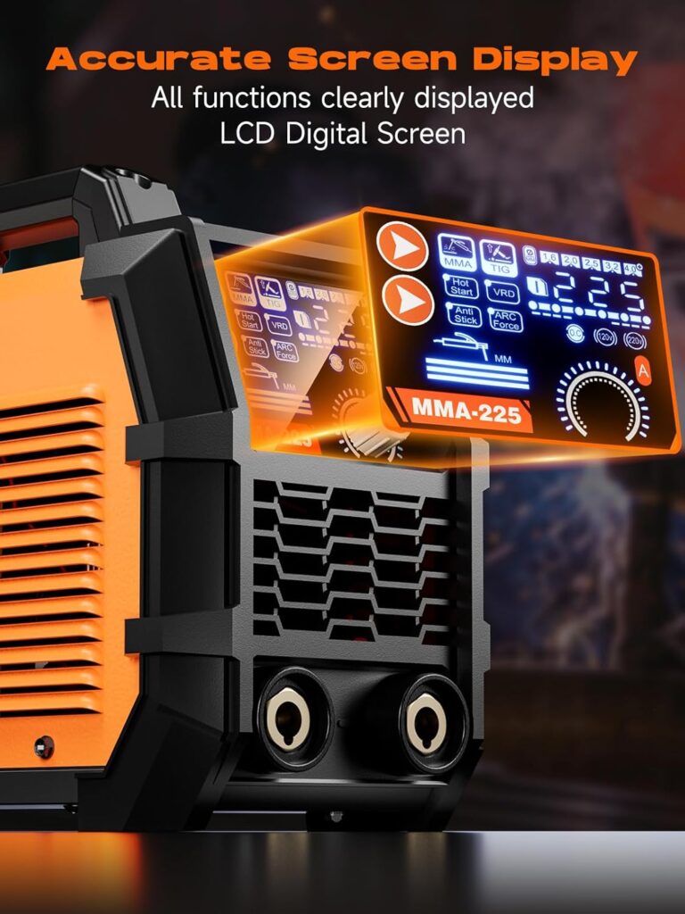 Rubik Stick Welder, ARC MMA 225Amp Electric Welding Machine, IGBT Digital Dispaly LCD 110V/220V Hot Start 2 in 1 Portable Welder Machine, with Cable, Electrode Holder, Welding Helmet, Brush