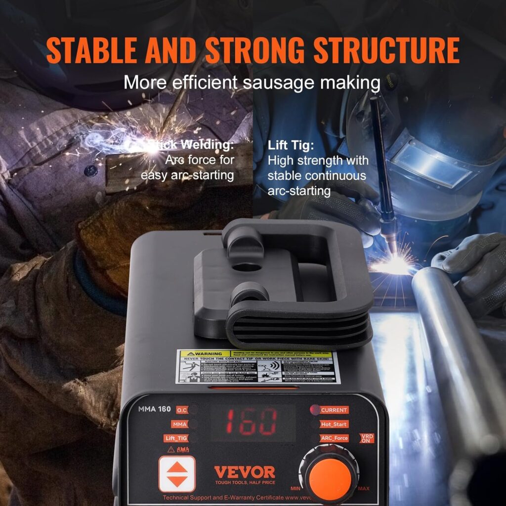 VEVOR Stick Welder, Mini and Portable 140Amp 2 in 1 ARC/Lift Tig Welder Machine, ARC Welder with Hot Start/Arc Force/Anti-Stick, IGBT Inverter Portable MMA Welder Machine