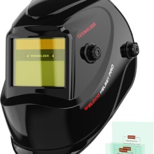 YESWELDER True Color Solar Powered Auto Darkening Welding Helmet, Wide Shade 3.5/9-13