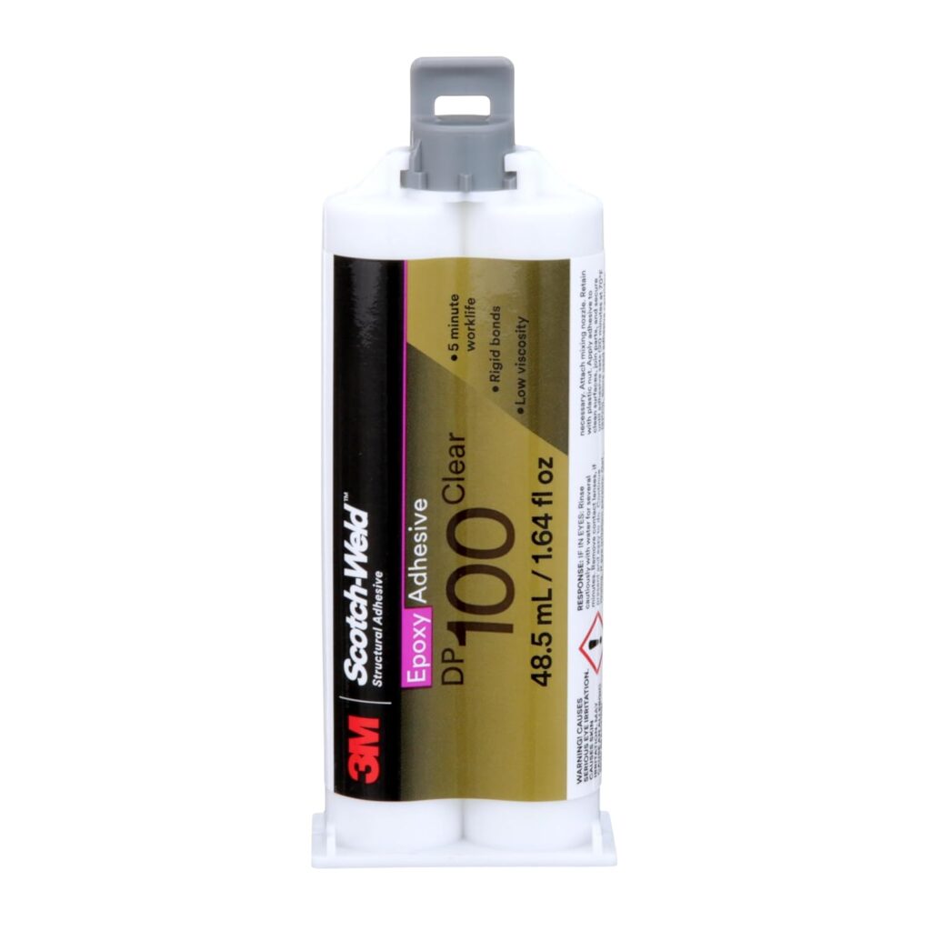 Scotch-Weld Two-Part Epoxy Adhesive, DP100, 1.7 oz, Dou-Pak, Clear, 12Pack