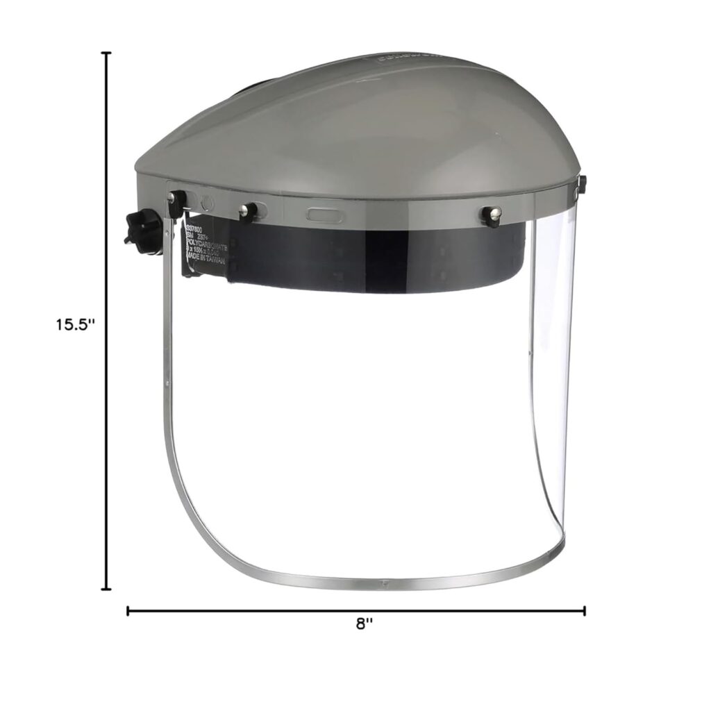 Sellstrom Advantage Face Shield - Lightweight Mask with Crown  Ratchet Headgear, for Work, Grinding, Cutting - ANSI Z87.1 - Clear Uncoated Polycarbonate Window