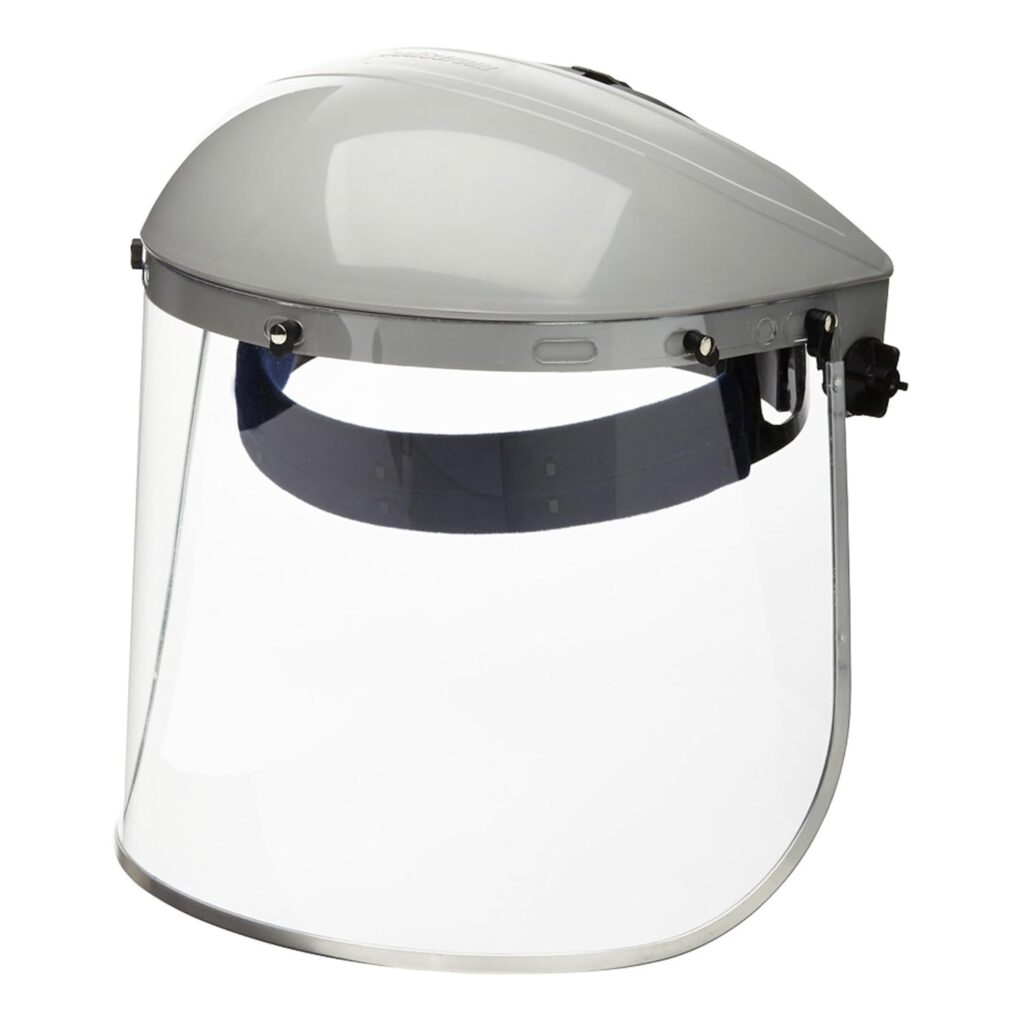 Sellstrom Advantage Face Shield - Lightweight Mask with Crown  Ratchet Headgear, for Work, Grinding, Cutting - ANSI Z87.1 - Clear Uncoated Polycarbonate Window