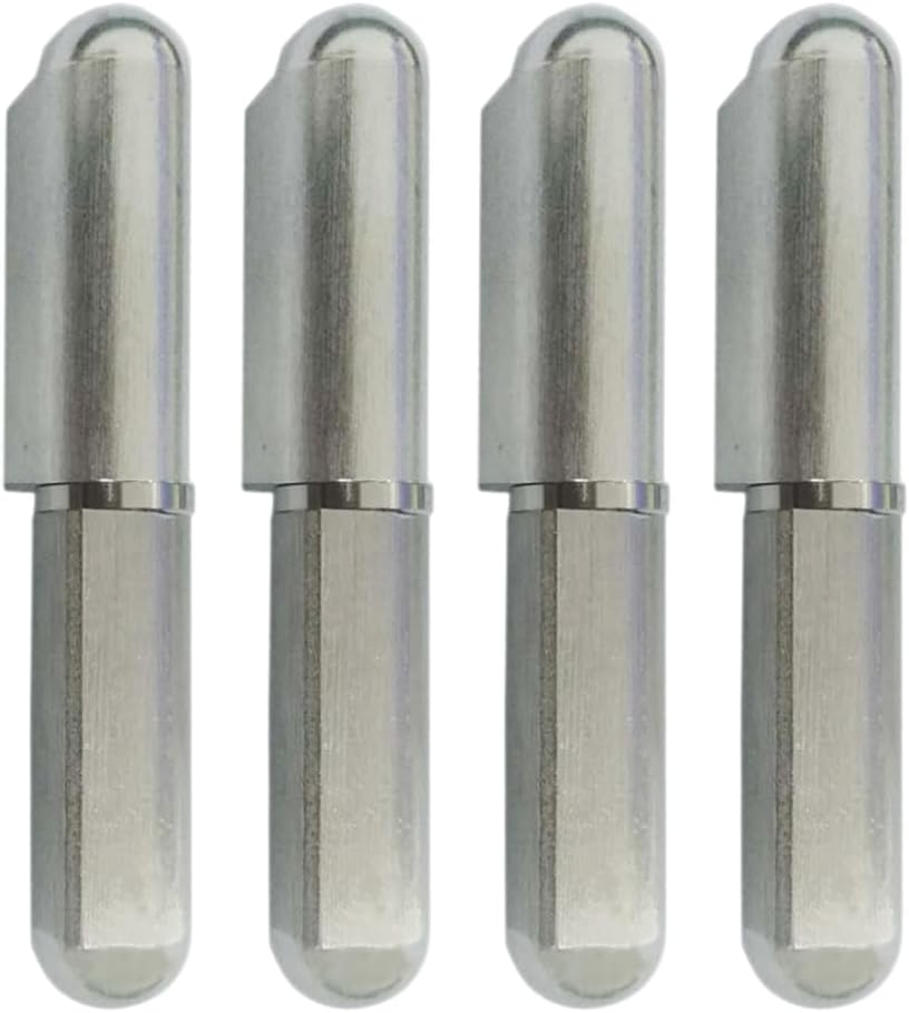 4 Pack 4 Weld On Bullet Hinges, Stainless Steel 304 Weldable Barrel Hinges, Heavy Duty Detachable Gate Door Hinge for Metal Swing Door, Trailer Ramp Gate, Dia 3/8 Pin