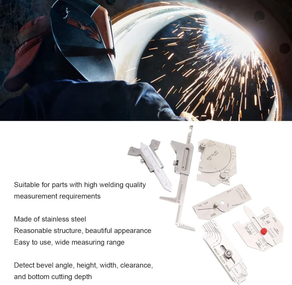 6Pcs Fillet Weld Set Fillet Welding Inspection Set Fillet Include Hi Lo Angle Measuring Tool