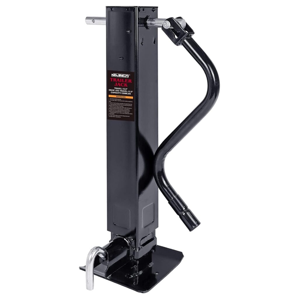 NBJINGYI 12000lbs Heavy-Duty Weld-On Square Tube Trailer Jack with Crank Handle