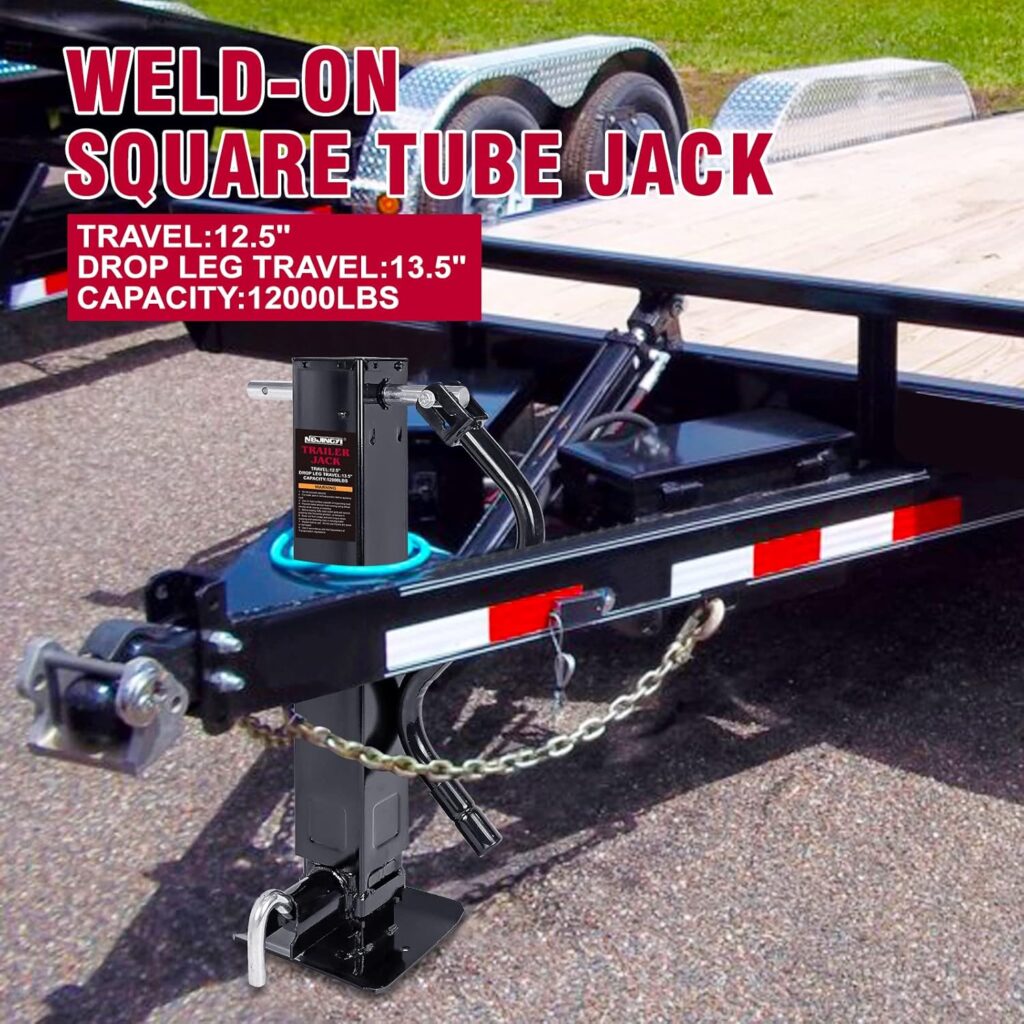 NBJINGYI 12000lbs Heavy-Duty Weld-On Square Tube Trailer Jack with Crank Handle