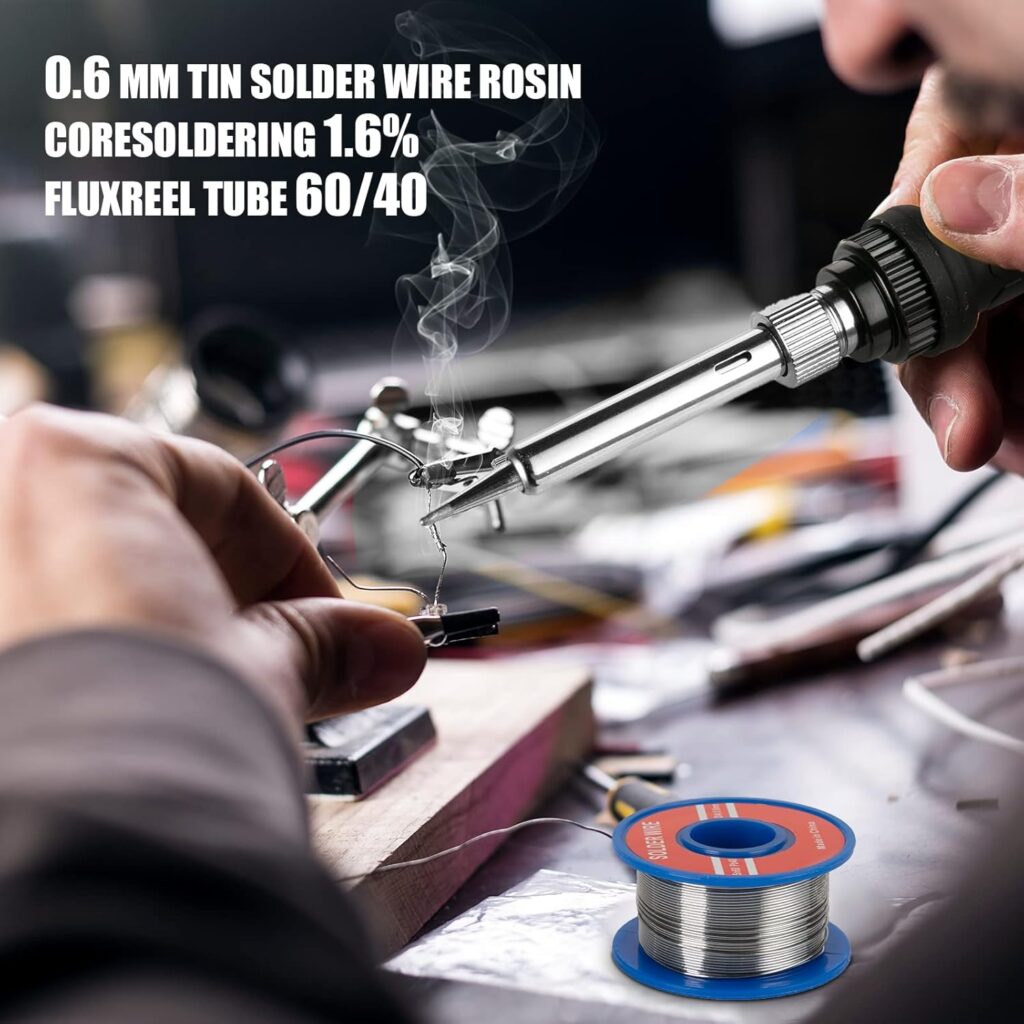 Soldering Iron Kit, 60W Soldering Iron with 5pc Interchangeable Tips, 10-in-1 Adjustable Temperature Solder Welding Tools, Fast Heating, Electronic Repair, 110V