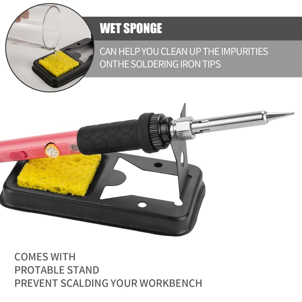 Soldering Iron Kit, 60W Soldering Iron with 5pc Interchangeable Tips, 10-in-1 Adjustable Temperature Solder Welding Tools, Fast Heating, Electronic Repair, 110V
