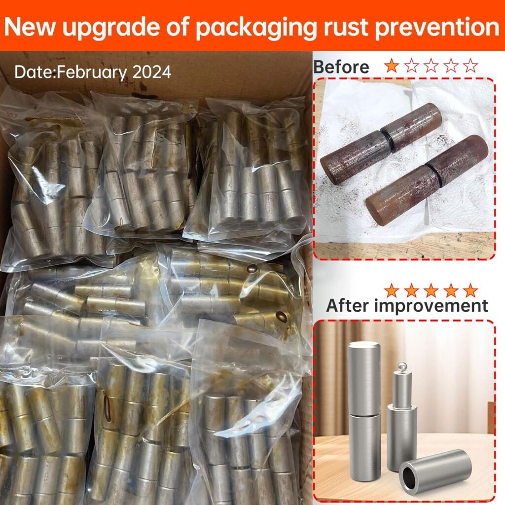 Weldable Barrel Hinges 4”,4⅛ x 1 inch, Heavy Duty Gate Hinges,Weld On Iron Door,Metal Gates,Ball Bearing Detachable Steel Hinges, Load Capacity 1200 Lbs