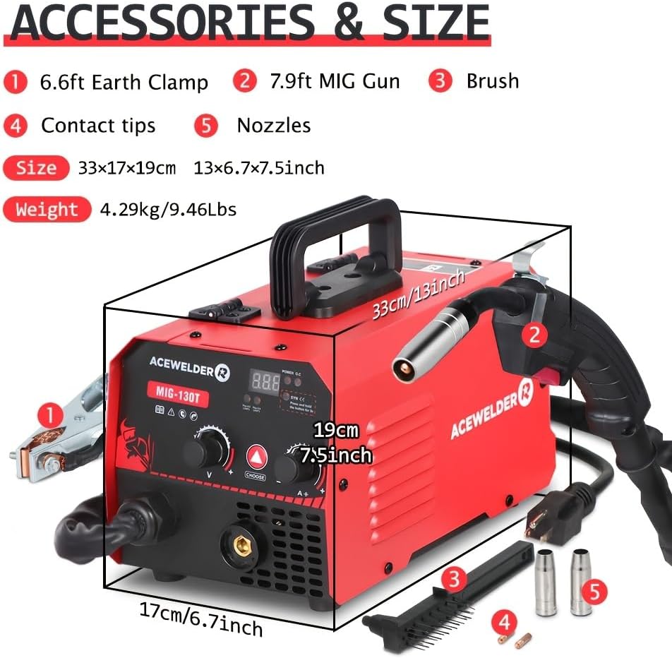 140A Gasless Flux Core MIG Welder/Lift TIG/Stick 3 in 1 Welding Machine 110V Portable IGBT Inverter Synergy Welder Machine 140A Gasless Flux Core MIG Welder/Lift TIG/Stick 3 in 1 Welding Machine 110V Portable IGBT Inverter Synergy Welder Machine