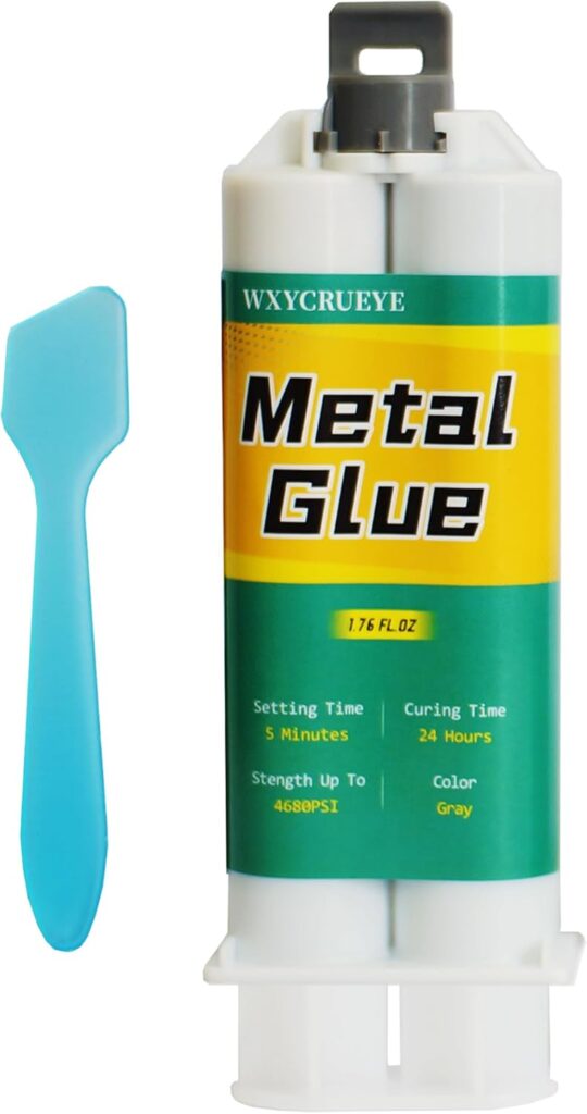 Metal Glue Heavy Duty Waterproof, Metal to Metals Adhesive, Liquid Weld, Welding Glue, Cold Weld, Exhaust Repair kit, Weld Stainless Steel, Iron, Aluminum, Fiberglass, Plastic, 1.76 oz