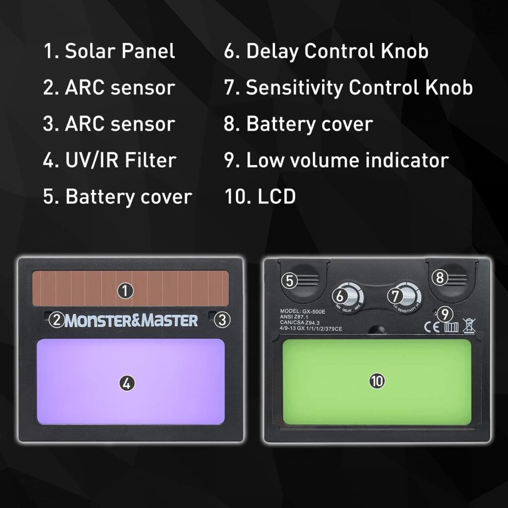 Monster Master Auto Darkening Welding Helmet for Men, Solar True Color Welding Hood Auto Darkening, 003 Monster Master Auto Darkening Welding Helmet for Men, Solar True Color Welding Hood Auto Darkening, 003