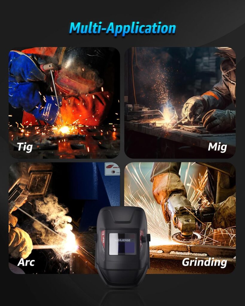 Panoramic View Welding Helmet Auto Darkening, Welding Hood with 4 Arc Sensor Solar Power, True Color Shade 5-8 and 9-13 Idear for TIG MIG ARC, Adjustable Delay and Sense (E980S Decor) Panoramic View Welding Helmet Auto Darkening, Welding Hood with 4 Arc Sensor Solar Power, True Color Shade 5-8 and 9-13 Idear for TIG MIG ARC, Adjustable Delay and Sense (E980S Decor)