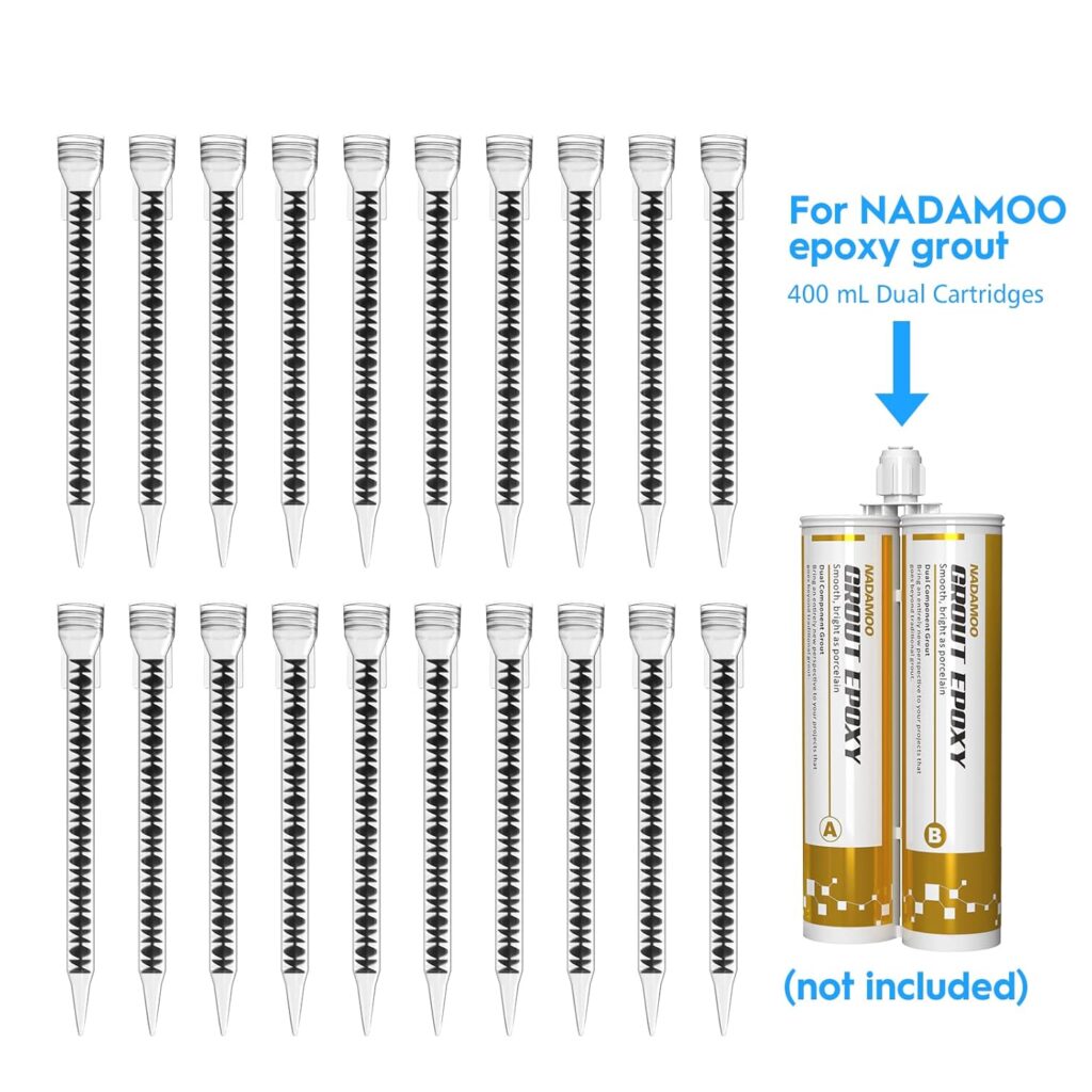 NADAMOO 20 Pcs Mixing Nozzle Tip for 200 mL and 400 mL Dual Cartridges, 1 Diameter x 9-1/4 Length (2.5cm Diameter x 23.5cmLength) Black NADAMOO 20 Pcs Mixing Nozzle Tip for 200 mL and 400 mL Dual Cartridges, 1 Diameter x 9-1/4 Length (2.5cm Diameter x 23.5cmLength) Black