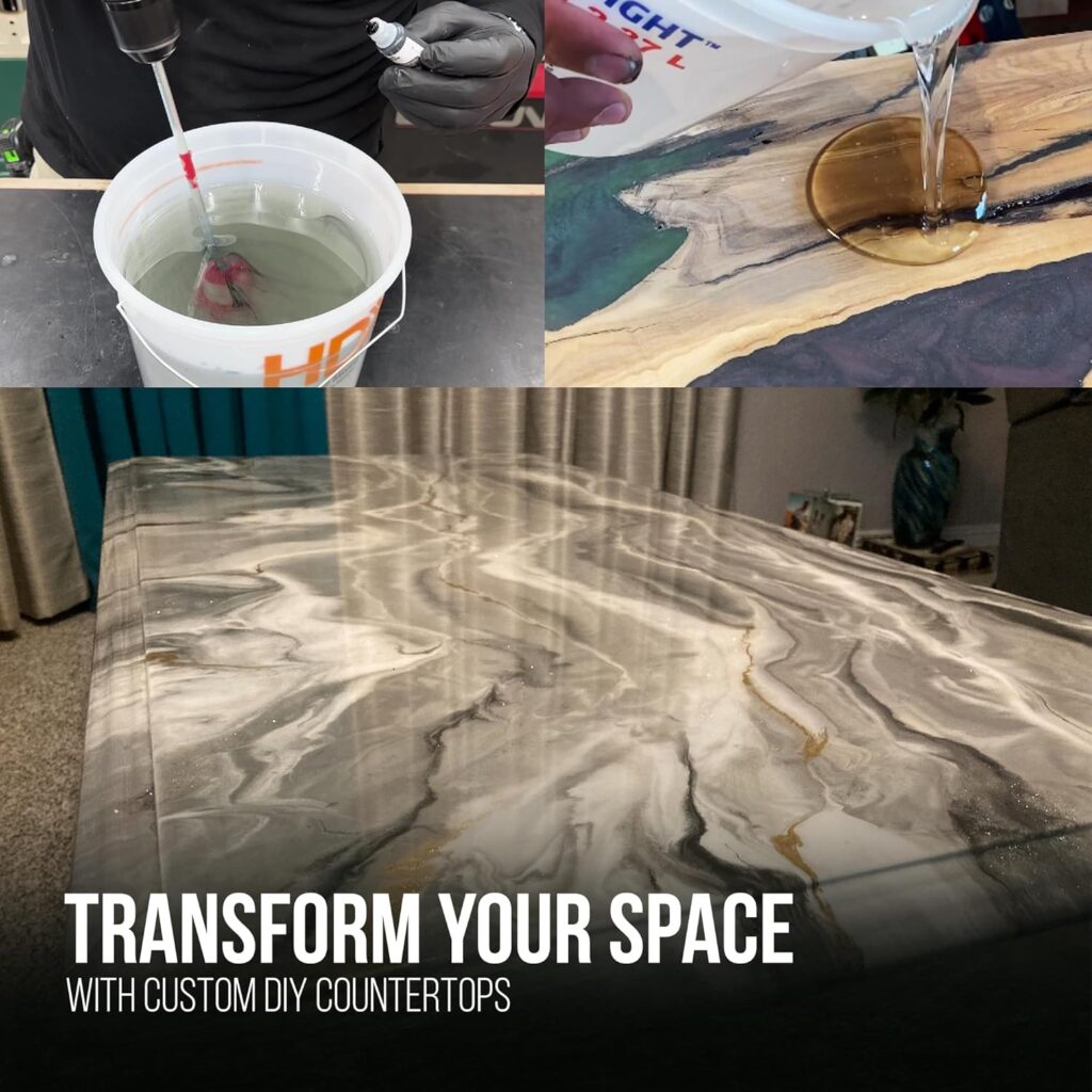 Stone Coat Countertops Clear Epoxy Resin Kit (2 Gallon) UV, Scratch and Heat Resistant, Food Safe, For Kitchen Countertop, Tabletop, Bar Top, Shower Walls, Wood Slabs, Other DIY Art Craft Projects Stone Coat Countertops Clear Epoxy Resin Kit (2 Gallon) UV, Scratch and Heat Resistant, Food Safe, For Kitchen Countertop, Tabletop, Bar Top, Shower Walls, Wood Slabs, Other DIY Art Craft Projects