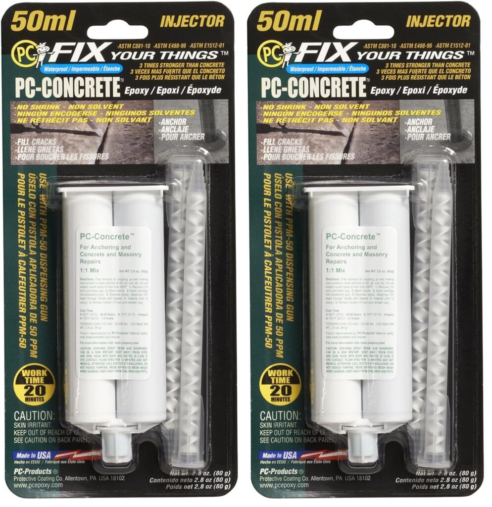 PC Products 72561 PC-Concrete Two-Part Epoxy Adhesive Paste for Anchoring and Crack Repair, 8.6 oz Cartridge, Gray PC Products 72561 PC-Concrete Two-Part Epoxy Adhesive Paste for Anchoring and Crack Repair, 8.6 oz Cartridge, Gray