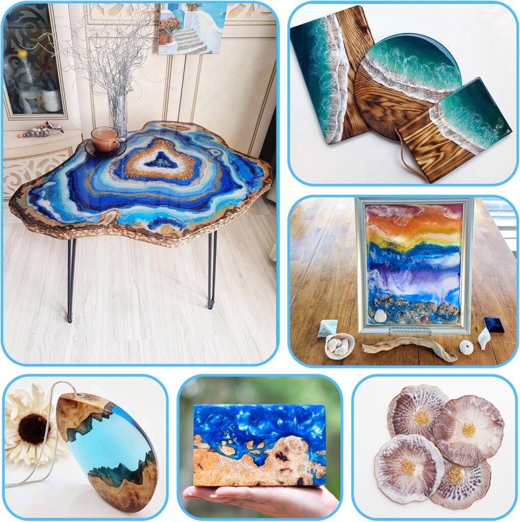 Epoxy Resin 2 Gallon Kit | 1:1 Resin and Hardener for High Gloss Coatings | for Bars, Table Tops, Flooring, Art, Bonding, Filling, Casting | Safe for Wood, Metal, Stone, Fiberglass More! Epoxy Resin 2 Gallon Kit | 1:1 Resin and Hardener for High Gloss Coatings | for Bars, Table Tops, Flooring, Art, Bonding, Filling, Casting | Safe for Wood, Metal, Stone, Fiberglass More!